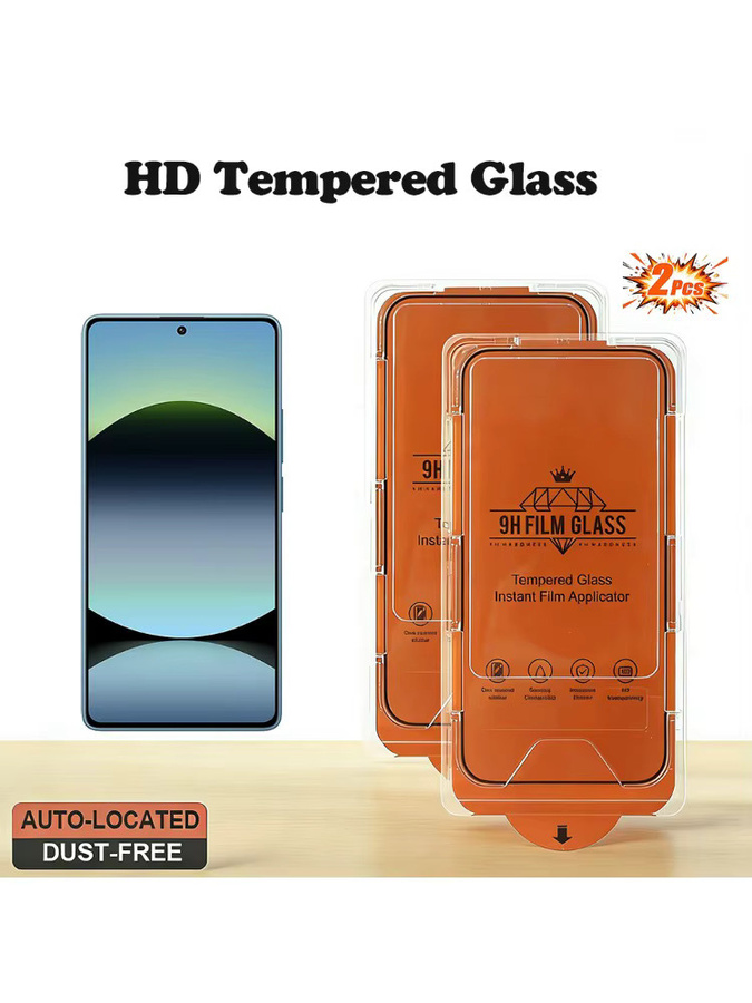 2 Stück Premium Displayschutzfolie aus gehärtetem Glas für Xiaomi Redmi 14C, Redmi 14R, Redmi Note 14 und Redmi Note 14S, transparent, staubfreie und einfache Installation - Bild 6
