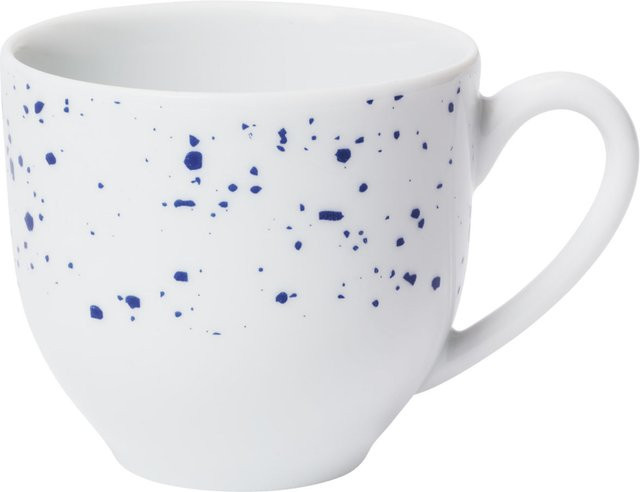 VEGA Espressotasse Mixor gesprenkelt, 6er Pack, weiß/blau, Porzellan, 100 ml, Durchmesser: 6,2 cm, Höhe: 5,5 cm - Bild 1