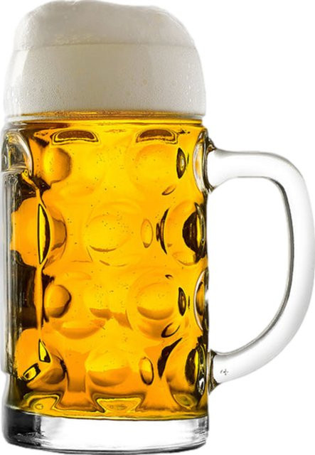 Stölzle Bierglas Bierkrug mit Schild aus transparentem Kristallglas, 0,5 l - Bild 1