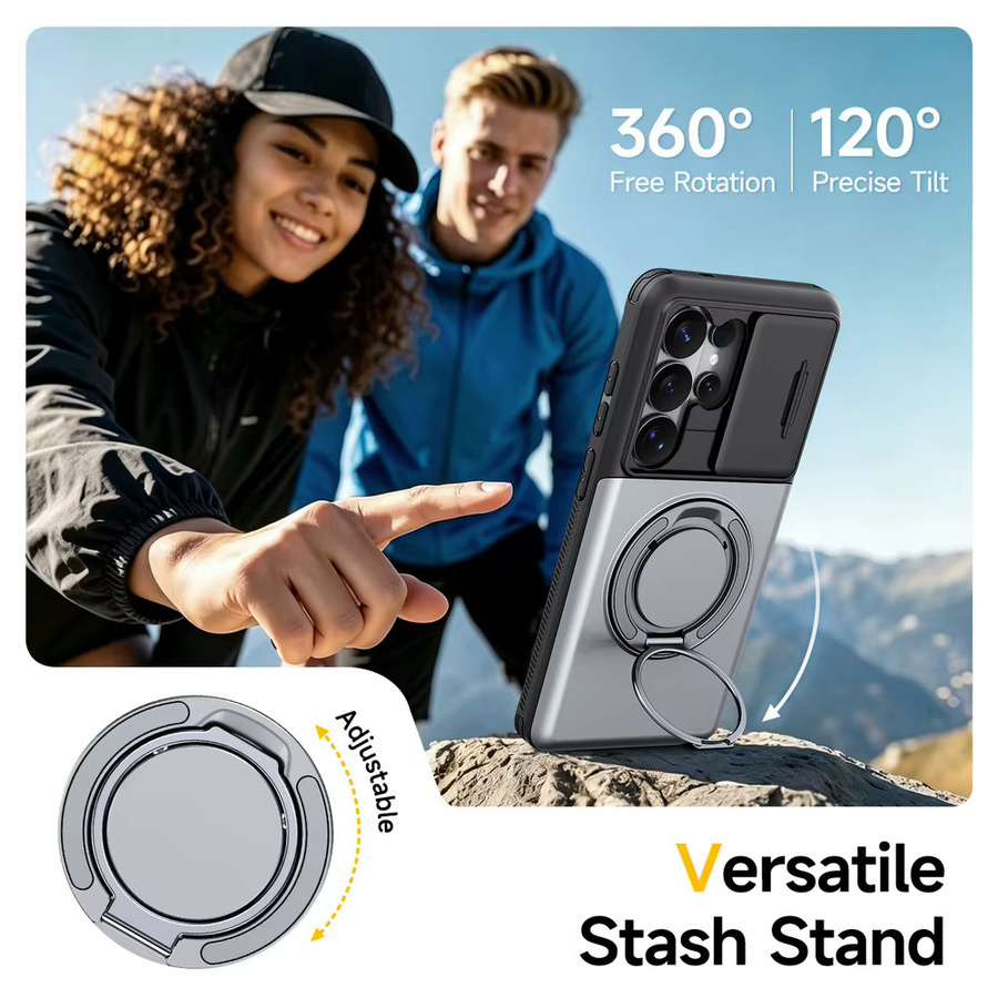 Magnetische Panzerhülle für Samsung Galaxy A-Serie mit 360 Grad drehbarer Halterung und Kartenfach in Purple - Bild 5