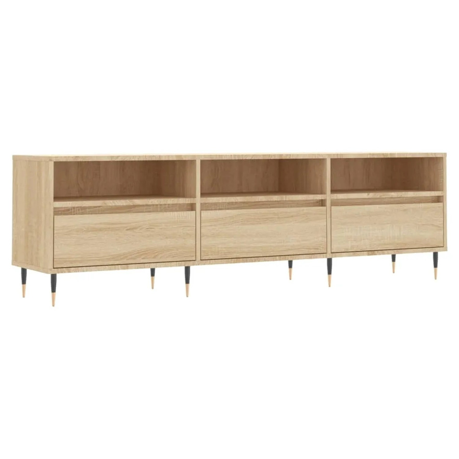 vidaXL TV-Schrank Sonoma Eiche in Braun mit Medienfächern, B/T/H: 150 x 30 x 44,5 cm - Bild 2