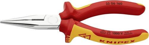 Knipex Flachrundzange VDE isoliert mit Schneide in Rot, Länge: 160 mm - Bild 1