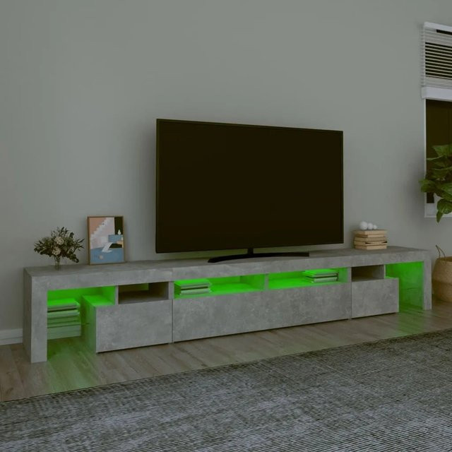 vidaXL TV-Schrank mit LED-Leuchten in Betongrau, B/T/H: 260 x 40 x 36,5 cm - Bild 1