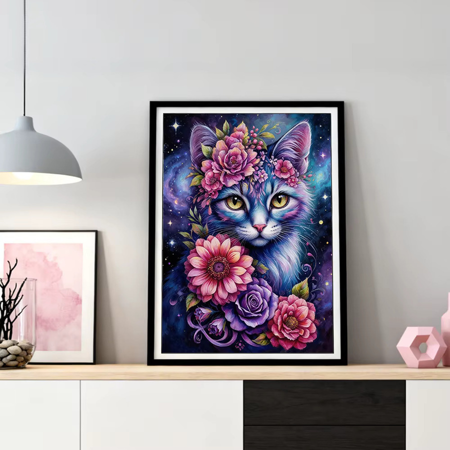 HUACAN Diamond Painting Set mit floralem Motiv und bunten Strasssteinen zur Wanddekoration, Multicolor - Bild 3