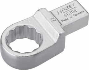 Hazet Einsteck-Ringschlüssel 6630D-22 mit 22 mm Vierkant und Außen-Doppel-Sechskant-Tractionsprofil in Silber - Bild 1
