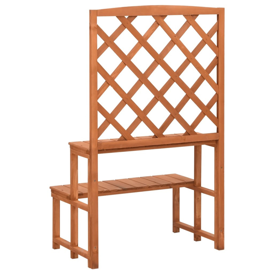 vidaXL Blumentreppe mit Rankgitter aus Massivholz Tanne in Braun, B: 70 cm, T: 42 cm, H: 115 cm - Bild 2