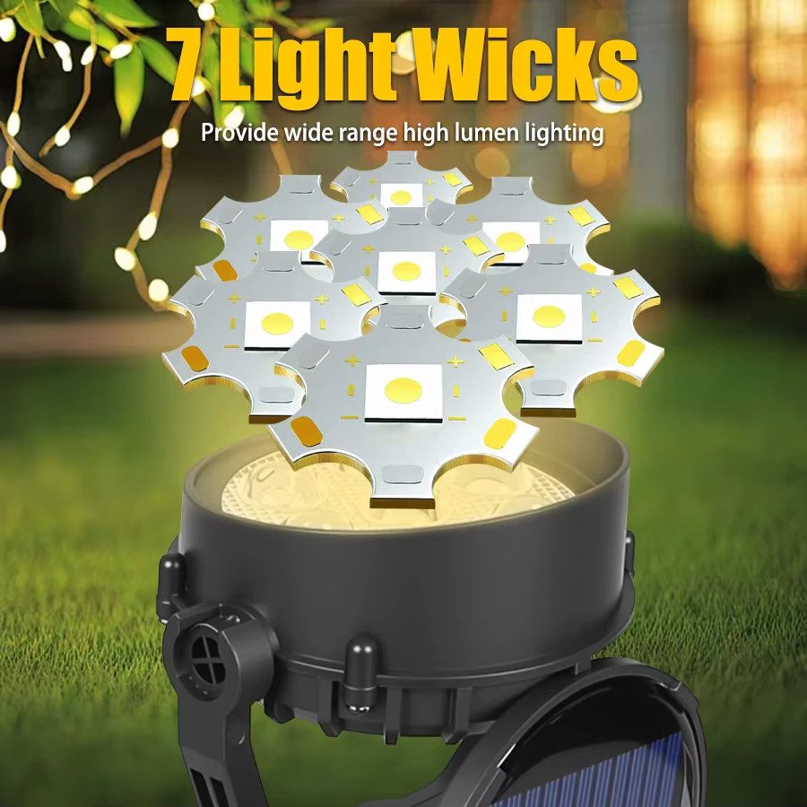 Heinast LED Solar Spot Lichter IP65 Wasserdicht, Schwarz, Einstellbare Helligkeit für Garten und Hof - Bild 3