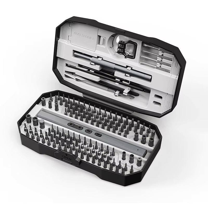 JUSTINLAU Präzisions-Schraubendreher-Set 152 in 1 für Laptop-Reparatur, professionelles Computer-Reparatur-Werkzeugset in Rot - Bild 3