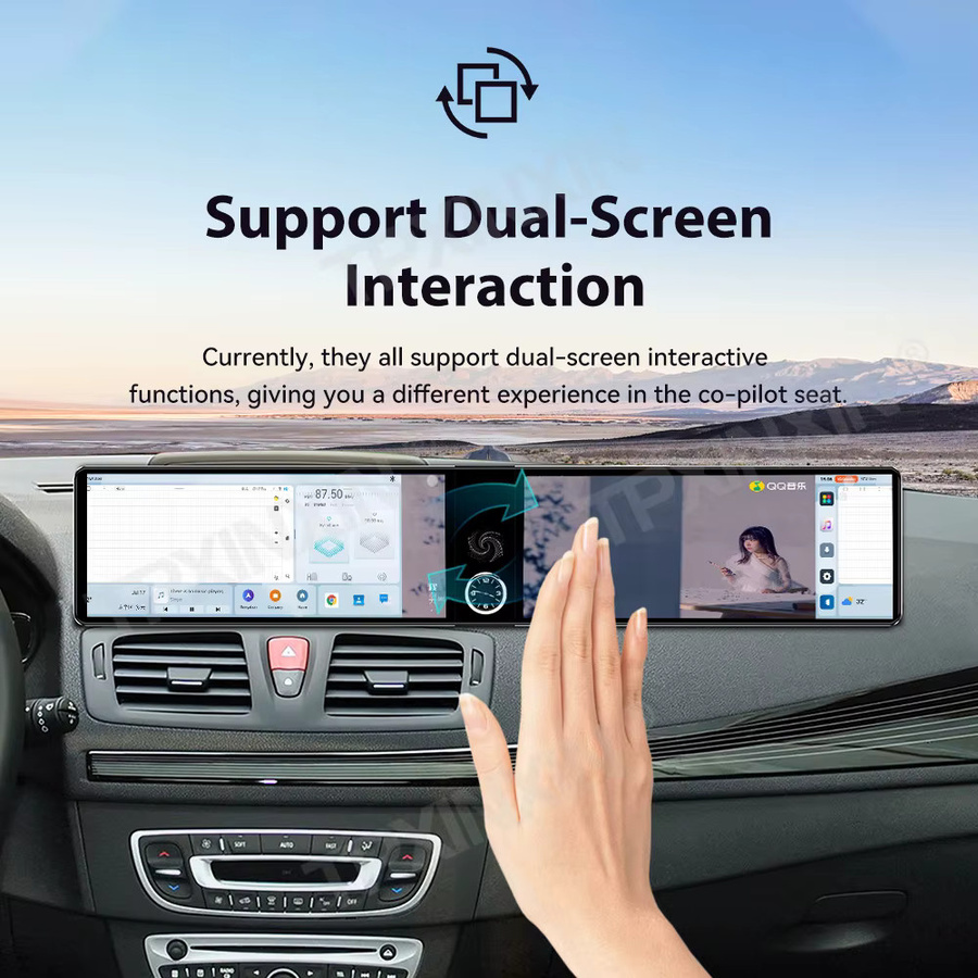TPXINXIN 24,6 Zoll Android Auto und CarPlay Multimedia-Autoradio mit GPS-Navigation für Renault Megane 3 2009-2014 in Schwarz - Bild 4