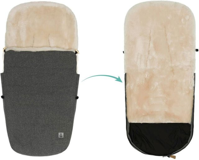 Babycab Winterfußsack Lille Wool aus Lammfell in Grau - Bild 1