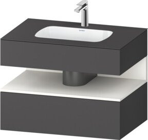 Duravit Einbauwaschtisch-Möbel-Set Qatego in Weiß und Anthrazit, B/T/H: 80 x 55 x 60 cm - Bild 1