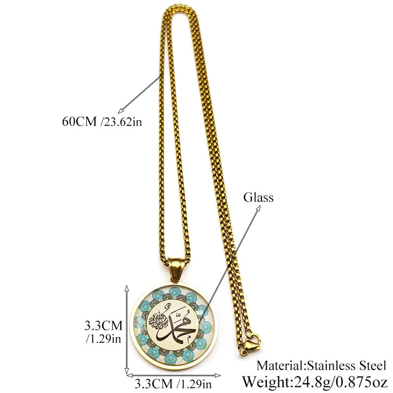 AFAWA Halskette, Edelstahl, Gold, Anhänger, Unisex - Bild 2