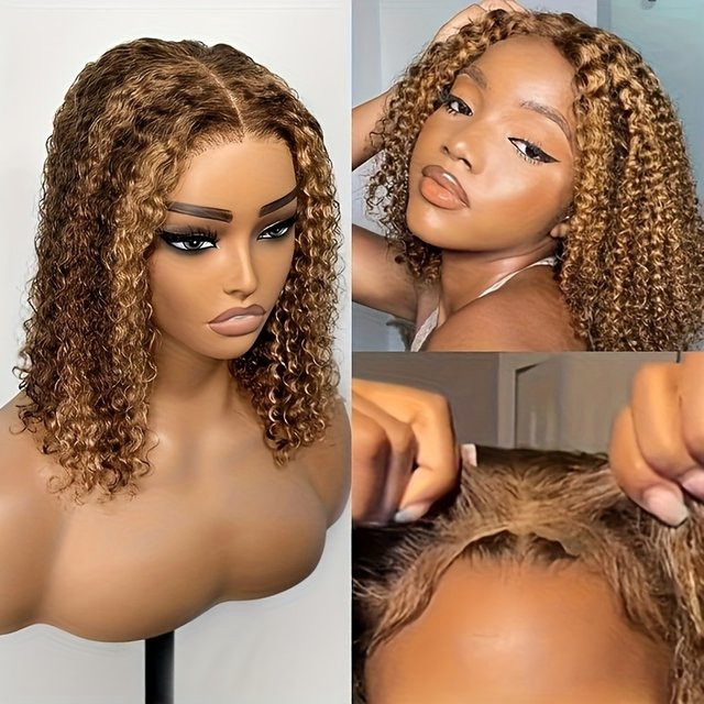 TTSMINS Wasserwellen-Highlight-Perücke, 4/27 Ombre Echthaar, 13x4 HD Lace Front, 250% Dichte - Bild 1