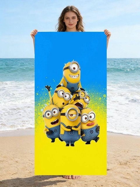 Bananamaster Strandtuch mit niedlichem Wesen Motiv, blau, schnelltrocknend, B/H: 50 x 100 cm - Bild 1