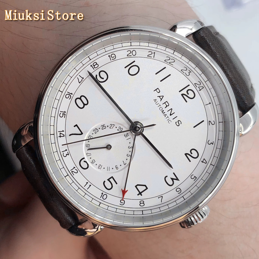 Parnis Armbanduhr Automatik, Edelstahl, 42 mm, GMT, Datum, Herren - Bild 2