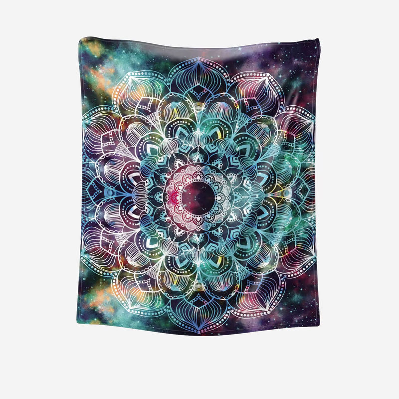 Gemütliche Mandala-Decke mit böhmischem Ornament-Druck in Multicolour für Büro und Wohnkultur - Bild 2