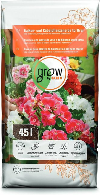 GROW by OBI Balkon- und Kübelpflanzenerde torffrei 2.295 l - Bild 1