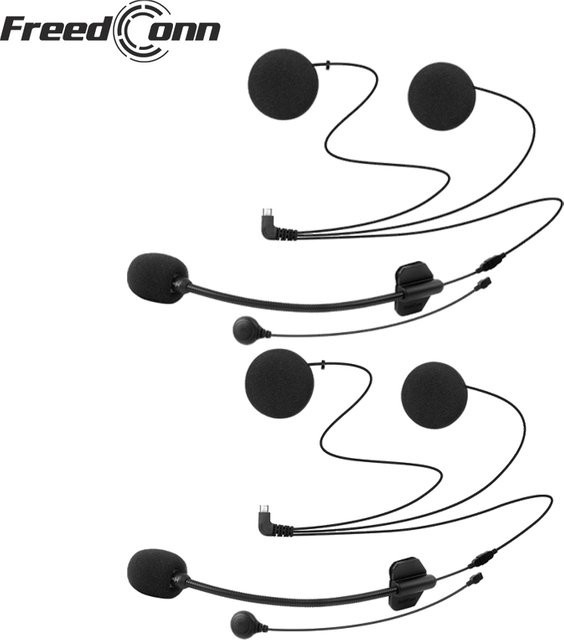 Freedconn 2 in 1 Kopfhörer und Mikrofon Zubehör Set für Motorrad Helm Intercom in Schwarz - Bild 1