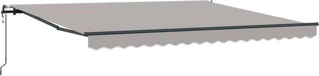 vidaXL Einziehbare Markise Hellgrau aus Stoff und Aluminium, B: 400 cm, T: 350 cm - Bild 1