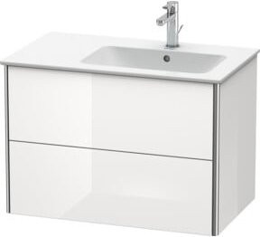 Duravit XSquare Waschtischunterschrank in Weiß, wandhängend mit 2 Türen und internen Schubladen, B/H/T: 81 x 47,8 x 56 cm - Bild 1