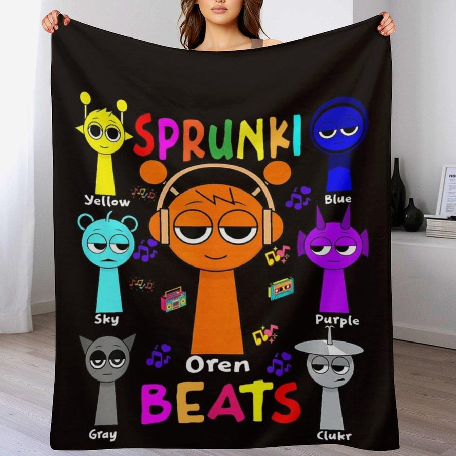 Sprunki Incredibox Kuscheldecke von JMG Household Supplies, flauschige Fleece-Tagesdecke für Kinder und Teenager, Mehrfarbig, B: 75 cm, L: 100 cm - Bild 4