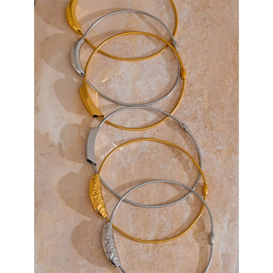 Yhpup Halskette Edelstahl, Gold, Unisex - Bild 2