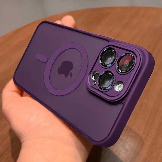 3C Goodbuy MagSafe Translucent Armor Schutzhülle für iPhone kompatibel mit iPhone 16 Pro Max 15 Plus 14 13 12 11 Pro Max in Transparent Purple - Bild 1