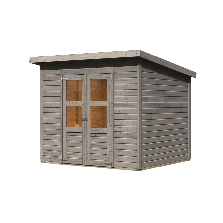 Karibu Gartenhaus Vellinge aus Massivholz in Grau mit Pultdach, B/T/H: 219 x 238 x 210 cm - Bild 2