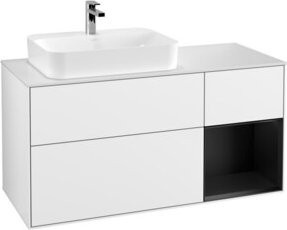 V&B Finion Waschtischunterschrank mit LED-Wandbeleuchtung in Weiß glänzend lackiert, Breite: 120 cm - Bild 1