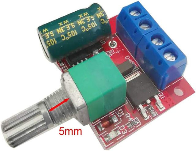 AOKIN Mini DC Motor PWM Drehzahlregler zur Geschwindigkeitssteuerung, 5V-35V 5A, variabel für 6V 12V 24V, Multicolor - Bild 1