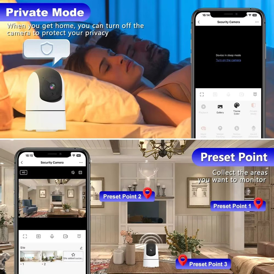 ANSVICAM Tuya 6MP HD 5G WLAN Innen-Sicherheitskamera in Weiß mit 6x Zoom, Nachtsicht, automatischer Bewegungserkennung und 2-Wege-Audio für App-Steuerung - Bild 5