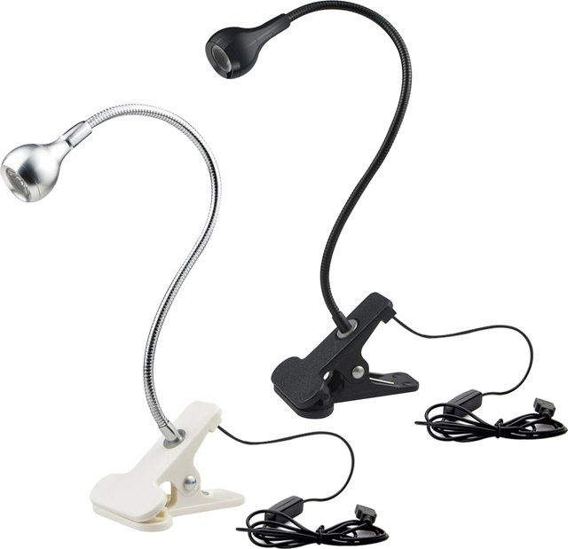 CHNAITEKE USB LED Schreibtischlampe mit Clip-Halterung in Schwarz, verstellbare Leselampe für Schlafzimmer und zum Lesen - Bild 1