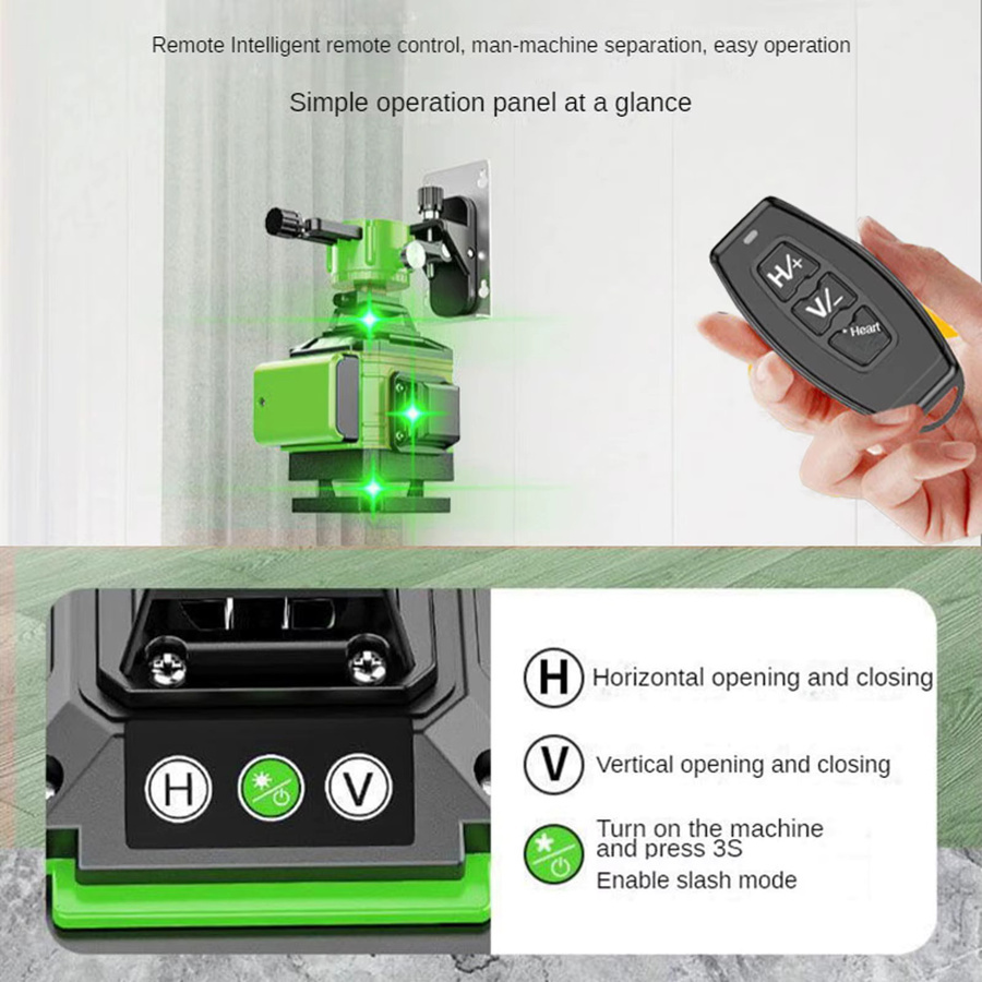 Avehrit 4D Grüner Laser-Nivellierer mit 16 Linien und 360 Grad, Selbstnivellierendes Hochpräzisions-Laserwerkzeug für Bau und Fliesenverlegung, USB-aufladbar - Bild 6