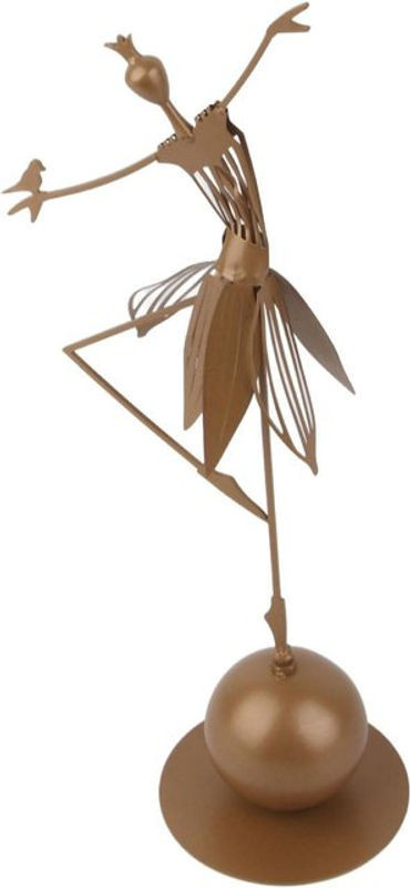 GoolRC Ballerina Skulptur aus Metall in Gold mit stabilem Sockel - Bild 1