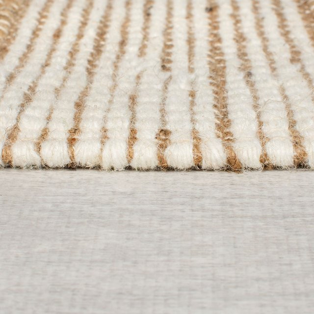 Kadima Design Teppich WHARFE gestreift in Natur-Grün und Beige aus Wolle und Jute, B/T: 120 x 170 cm - Bild 1