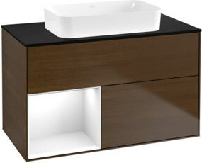 V&B Finion Waschtischunterschrank mit Wandbeleuchtung in Weiß lackiert, Breite: 100 cm - Bild 1