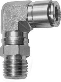 Riegler L-Steckverschraubung drehbar R 3/8 a. für Schlauch Ø 8 mm aus Edelstahl in Silber - Bild 1