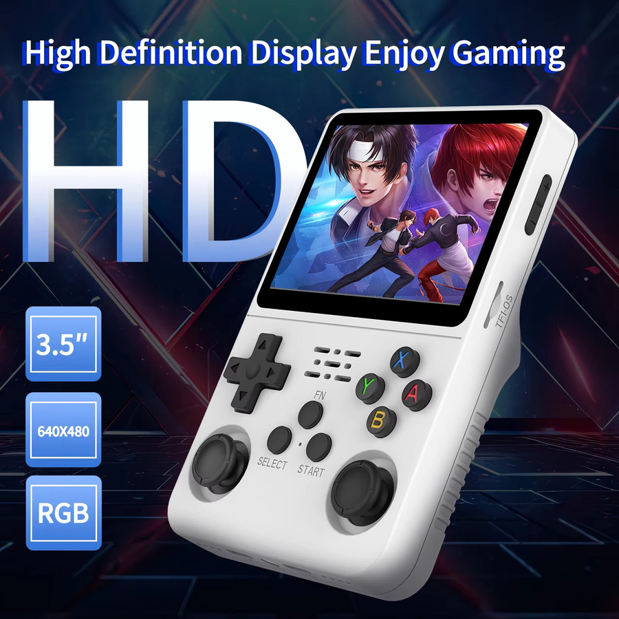AISLPC R36S Retro Handheld Videospielkonsole in Rot mit 3,5 Zoll IPS Bildschirm und 64 GB Speicher - Bild 4