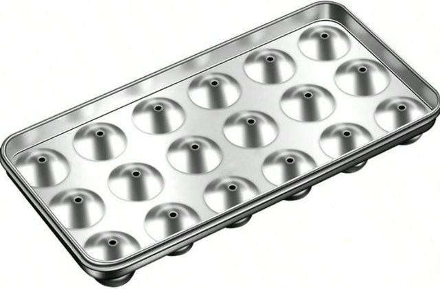 XYNN Eiswürfelform aus Edelstahl mit Deckel, runde Eiswürfelbox in Silber - Bild 1