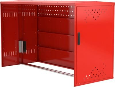 Anbausatz mit Seitenwand für Fahrradgarage BikeBox 1 G mit Giebeldach, verkehrsrot RAL 3020 - Bild 1