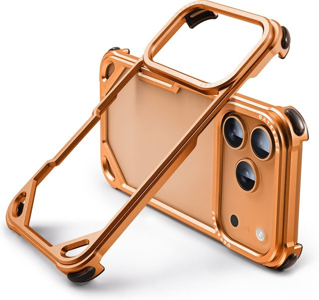 Ultradünne MagSafe Schutzhülle mit Metallrahmen für Apple iPhone 17 Pro Max und 17 Air in Orange - Bild 1