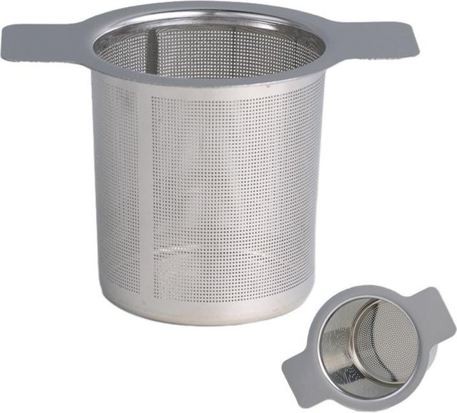 Wiederverwendbares Teeei-Sieb aus Edelstahl mit feinem Mesh in Silber für Teekannen und losen Tee - Bild 1