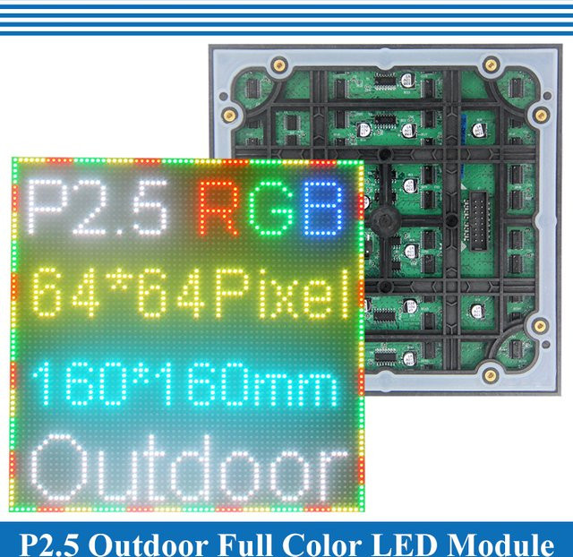 ViewInTheWindow P2.5 LED-Bildschirmmodul für den Außenbereich, RGB SMD Vollfarb-Anzeigemodul, B/H: 16 x 16 cm, 64 x 64 Pixel, 1/16 Scan - Bild 1