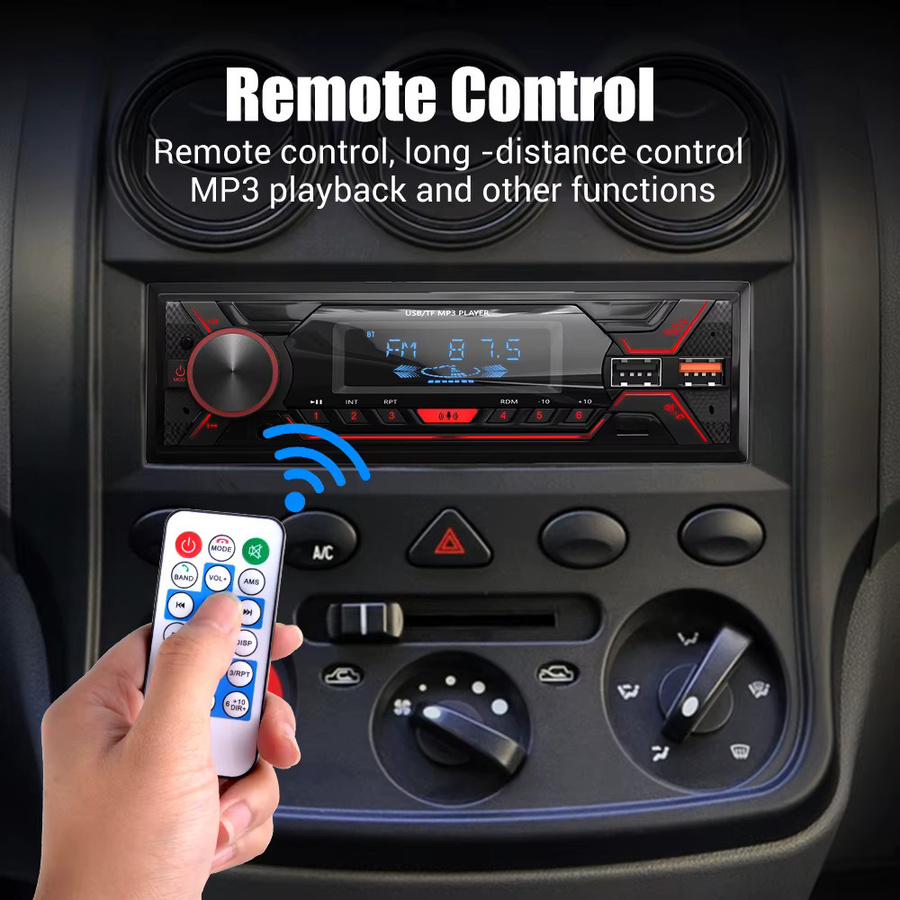 ESSGOO 1Din Autoradio Stereo mit Bluetooth, Freisprecheinrichtung und Fernbedienung in Schwarz - Bild 3