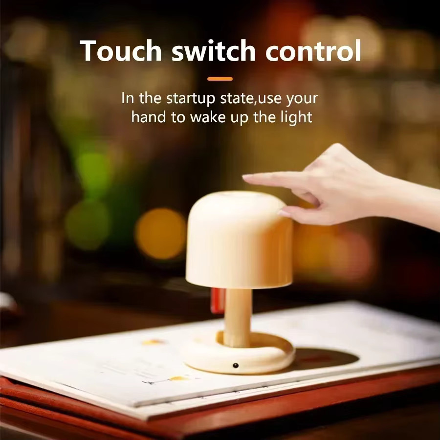 GGBEE Mini-Pilz-LED-Nachtlicht USB-aufladbar und dimmbar als kreative Dekoration für Schlafzimmer und Kaffeebars - Bild 3