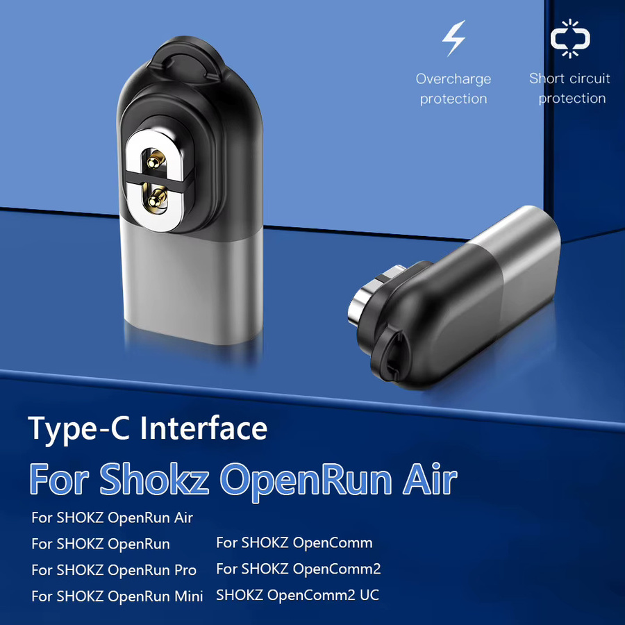 Magnetisches USB-C Ladegerät und Ladeadapter für Shokz Openrun Air in Schwarz und Rot - Bild 3