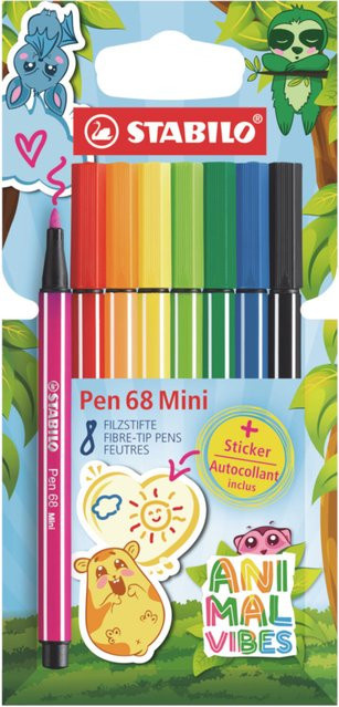 STABILO Pen 68 Mini Animal Vibes Set mit 8 farbenfrohen Tintenstiften in Multicolour - Bild 1