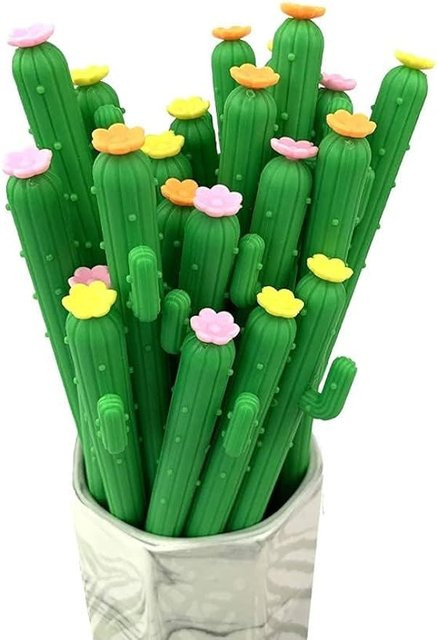 Kaktusförmiges Gel-Stifte-Set in Grün und Multicolour für Schule und Home Office - Bild 1