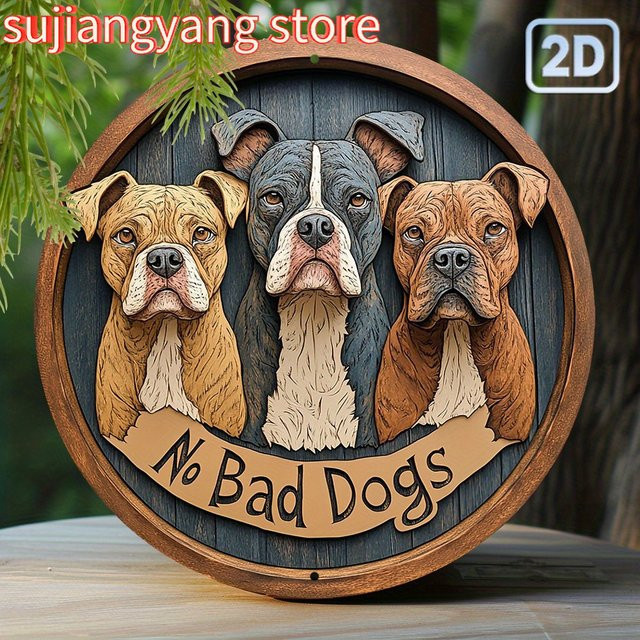 Rundes Boxer-Hundeschild aus Aluminium von Potdemiel, Mehrfarbig, Durchmesser: 20,32 cm - Bild 1