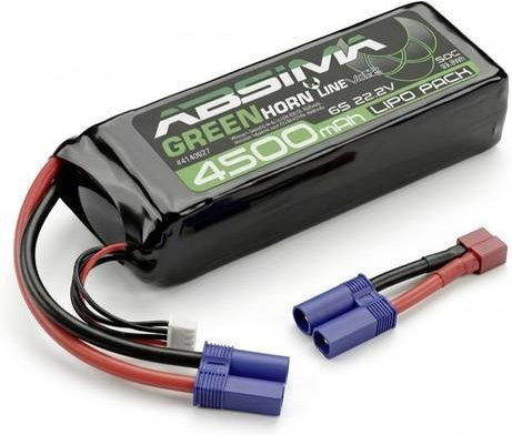 Absima LiPo Modellbau-Akkupack 22.2V 4500 mAh mit 3 Zellen, EC5 Stecker, Schwarz - Bild 1